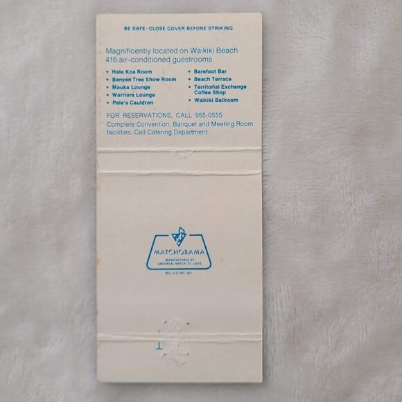 Vintage Matchbook Cover Hale Koa Hotel Waikiki Beach Honolulu Hawaii Beach Photo - Picture 5 of 5